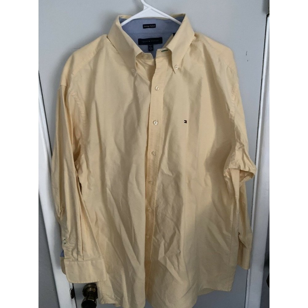 Tommy Hilfiger XL Oxford Shirt Yellow Button